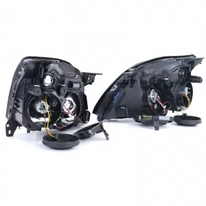 Set di fari anteriori in vetro chiaro neri adatto per Opel Vectra C + Signum 2002-2005-image-6257094