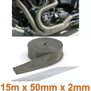 Auspuff Hitzeschutzband Thermoband Titan bis 900°C  50mmx2mm 15Meter