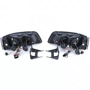 Fari anteriori con luce diurna a LED di colore nero, adatti per VW Transporter Bus T5 03-09-image-6257166