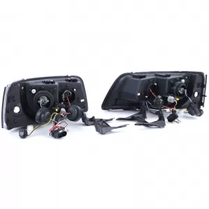 Fari anteriori con luce diurna a LED di colore nero, adatti per VW Transporter Bus T5 03-09-image-6257167