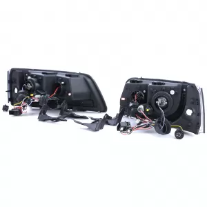 Fari anteriori con luce diurna a LED di colore nero, adatti per VW Transporter Bus T5 03-09-image-6257168