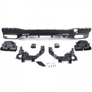 Diffusore posteriore sportivo con terminali di scarico neri adatto per Mercedes GLE W166 15-18-image-6257219