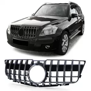 Sport radiator grille black gloss chrome for Mercedes GLK X204 08-12 pre-facelift
