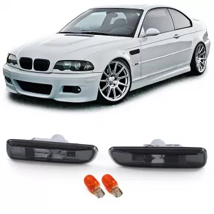 Clear glass side indicators black smoke suitable for 3 Series BMW E46 98-03