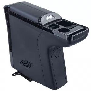 Console centrale di lusso con frigorifero nera lucida adatta per VW T6 T6.1-image-6257345