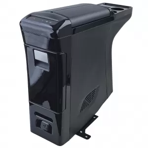 Console centrale di lusso con frigorifero nera lucida adatta per VW T6 T6.1-image-6257347