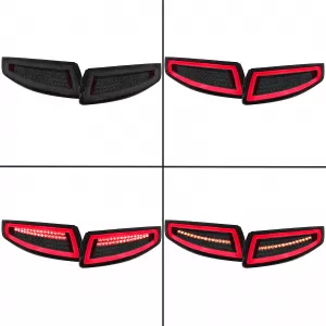 Fari posteriori a LED con barra luminosa fumi neri adatti per Porsche 911 997 coupe cabrio 04-08-image-6257413
