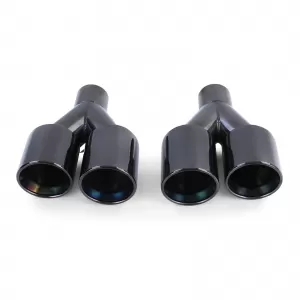 Terminali di scarico duali look sportivo neri adatti per BMW Serie 5 F10 F11 Serie 6 F12 F13-image-6257470