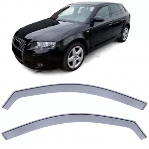 Wind deflector rain guard wind protection black smoke for Audi A3 Sportback 04-12