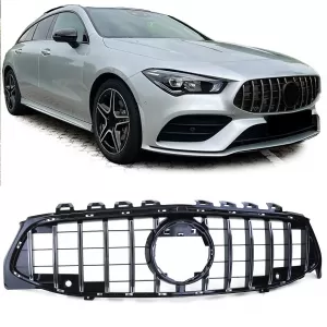 Sport radiator grille black gloss chrome for Mercedes CLA X118 from 19
