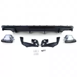 Diffusore posteriore sportivo con terminali di scarico neri adatto per Mercedes CLA C117 13-19-image-6257693