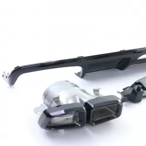 Diffusore posteriore sportivo con terminali neri adatto per Mercedes CLS C218 Facelift 14-18-image-6257800