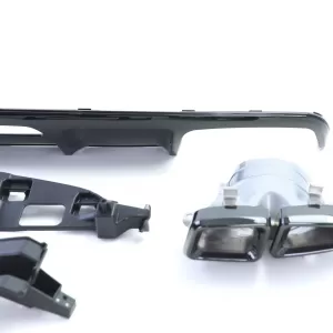 Diffusore posteriore sportivo con terminali neri adatto per Mercedes CLS C218 Facelift 14-18-image-6257801