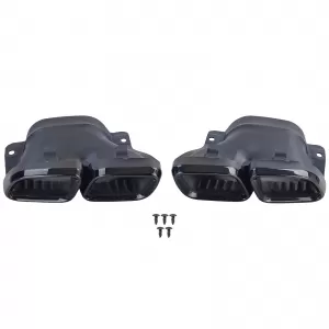 Diffusore posteriore sportivo + terminali di scarico neri adatti per Mercedes GLC X253 19-22 facelift-image-6257827