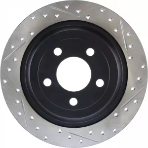 StopTech HC brake discs rear 320mm drilled slotted for Ford Mustang 15-21