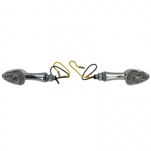 Universal motorcycle chrome clear glass LED indicator set SPIRIT with E-mark