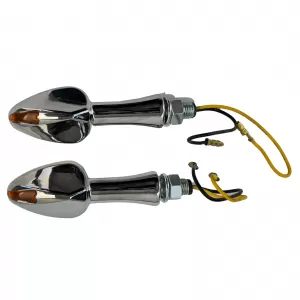Universal motorcycle chrome clear glass LED indicator set SPIRIT with E-mark
