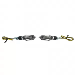 Universal motorcycle LED indicator set chrome HATCH with E-mark