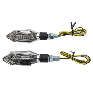 Universal motorcycle LED indicator set chrome HATCH with E-mark