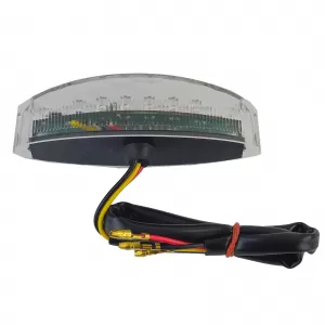 Universal motorcycle LED mini oval tail light smoke with license plate illumination