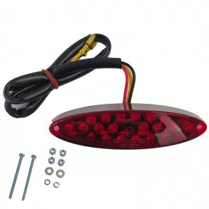 Universal motorcycle LED tail light DROP clear lens red with E-mark