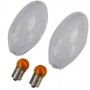 Motorcycle Indicator Lenses White Pair for Ducati Monster / Victory