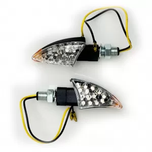 Universal Motorcycle Clear Glass LED Indicator Set BOW with E-Mark