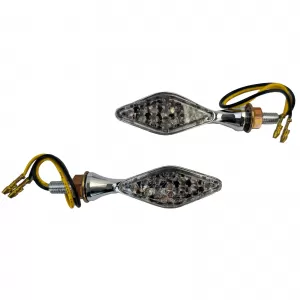 Universal motorcycle chrome LED indicator set TEMPEST SMOKE with E-mark
