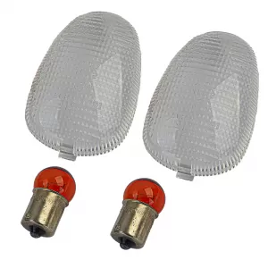 Clear glass motorcycle indicator lenses including bulbs for Triumph with E-mark