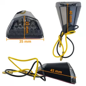 Motorcycle Universal Fairing Indicators Side Indicators Black with E-Mark