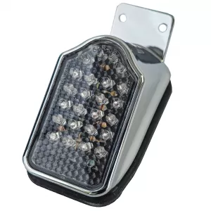 Motorcycle LED Tombstone Mini Taillight Chrome / Black