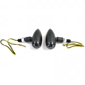 Universal motorcycle LED indicator set tinted smoke Thunderbolt with E-mark