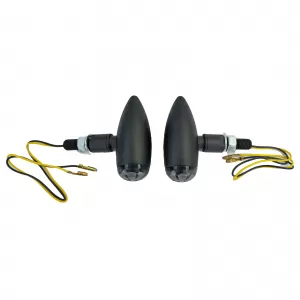 Universal motorcycle LED indicator set tinted smoke Thunderbolt with E-mark