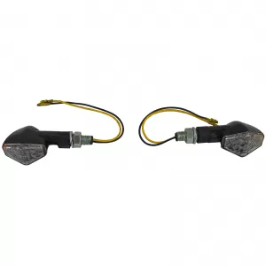 Universal motorcycle LED indicator set DIAMOND clear glass carbon with E-mark