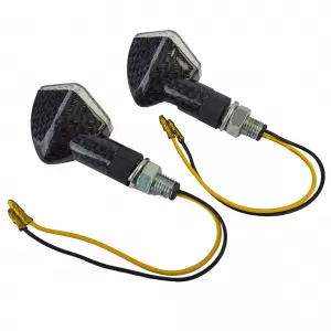 Universal motorcycle LED indicator set DIAMOND clear glass carbon with E-mark