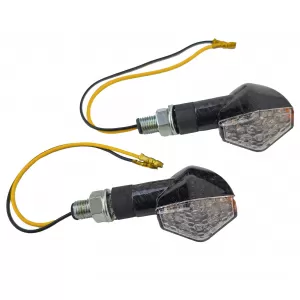 Universal motorcycle LED indicator set DIAMOND clear glass carbon with E-mark