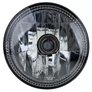 Syline Headlight 5 3/4 inch Chrome LED Ring E-approved Universal Motorcycle H4