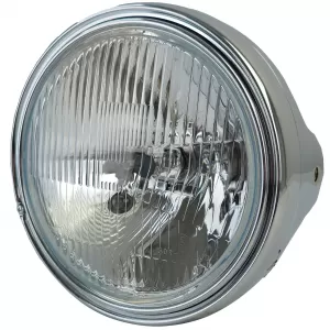Motorcycle Universal 7" H4 Headlight Chrome Custom Style E-Approved