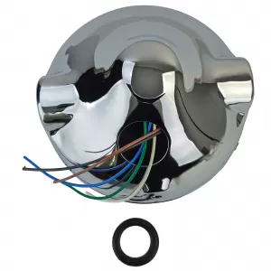 Motorcycle Universal 7" H4 Headlight Chrome Custom Style E-Approved