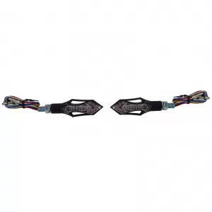 Motorcycle LED Indicator Taillight Combo Black Clear Pair with E-Mark
