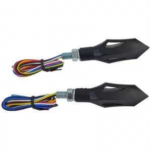 Motorcycle LED Indicator Taillight Combo Black Clear Pair with E-Mark