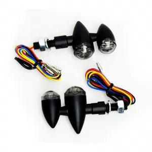 Universal motorcycle LED indicator + taillight set BULLET SMOKE with E-mark
