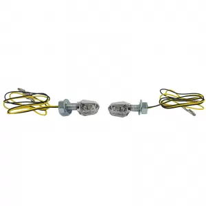 Universal motorcycle chrome LED indicator set BLAST clear lens with E-mark