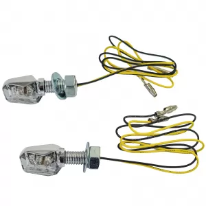 Universal motorcycle chrome LED indicator set BLAST clear lens with E-mark