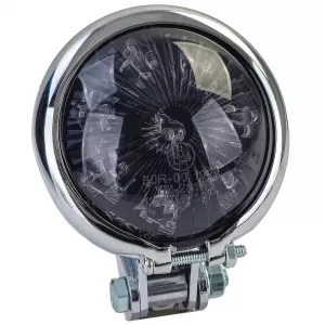 Universal motorcycle LED tail light Bates style smoke chrome with E-mark