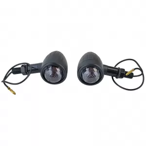Motorcycle Halogen Aluminum Turn Signal Bullet Universal Black Smoke with E-Mark