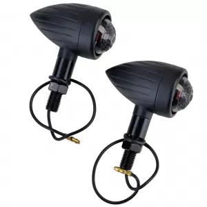 Motorcycle Halogen Aluminum Turn Signal Bullet Universal Black Smoke with E-Mark