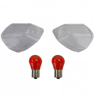 Motorcycle Rear Turn Signal Lenses Clear for Kawasaki ZZR400 93-03 ZZR600 93-08