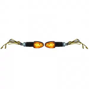 Motorcycle LED Mini Turn Signal LIZZARD Black Smoked Glass Mini Indicator + E-Mark