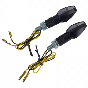 Motorcycle LED Mini Turn Signal LIZZARD Black Smoked Glass Mini Indicator + E-Mark
